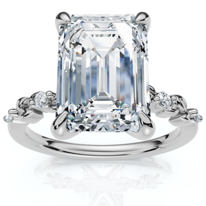 Certified 4.05Ct Emerald Cut Diamond Engagement Ring 14k White Gold Lab Grown (F-G, VS)