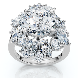 Certified 6.50Ct High Jewelry Diamond Ring 14k Gold Lab Grown (E-F, VS)