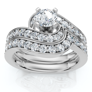 1Ct TW Diamond Engagement Wedding Ring Set 14k or Platinum Gold Lab Grown (E-F, VS)