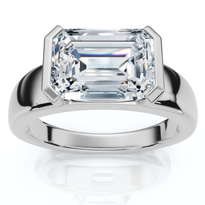 Certified 2 2/3ct East West Emerald Cut Engagement Ring Gold or Pt Lab Grown (F-G, VS)