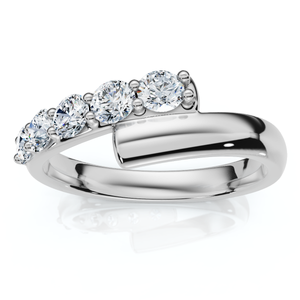 Bypass 3/8Ct Diamond Fashion Anniversary Ring 14k Gold Lab Grown (E-F, VS)