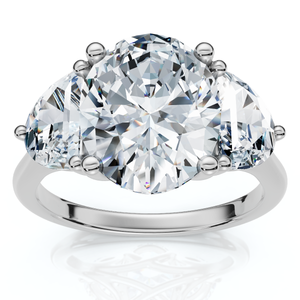 Certified 3Ct Oval Trilogy Diamond Engagement Ring 14k Gold or Pt Lab Grown (F-G, VS)