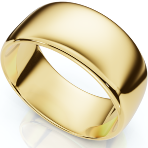 9mm Dome High Polished Wedding Band 10K Yellow Gold