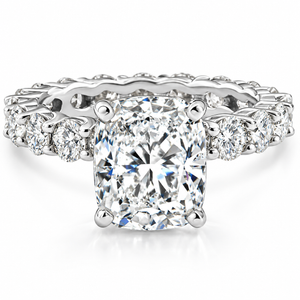 Certified 7.90Ct Cushion Diamond Engagement Eternity Ring Gold Lab Grown (F-G, VS)