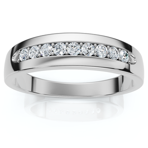 Men's 1/4Ct Polished Diamond Wedding Ring Lab Grown (E-F, VS2-SI1)