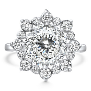 Certified 4 3/4Ct Portuguese Diamond Engagement Ring 14k White Gold Lab Grown (E-F, VS)
