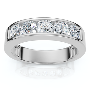 1 1/4Ct Diamond Channel Set Men's Wedding Ring Lab Grown 14k Gold or Platinum (E-F, VS)