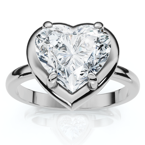 Certified 2 1/2Ct Heart Diamond Button Engagement Ring 14k Gold or Pt Lab Grown (F-G, VS)