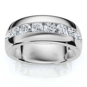 1 1/2Ct Men's Diamond Wedding Anniversary Ring 10k Gold Channel Set Lab Grown (E-F, VS)