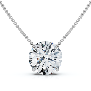 Certified 2Ct  Diamond Solitaire Pendant 14k Gold 18" Necklace Lab Grown (E-F, VS)