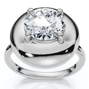 2Ct Diamond Bezel Stackable Button Engagement Ring Lab Grown (F-G, VS)