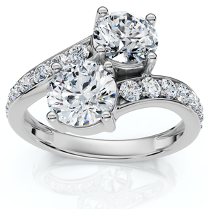 2.40Ct Forever Us 2-Stone Diamond Ring 14k Gold Lab Grown EF/VS (E-F, VS)
