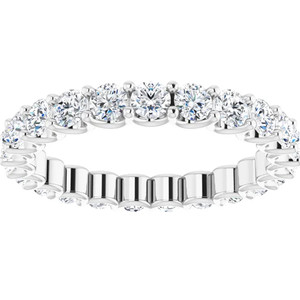 1 1/2Ct Natural Diamond Certified Eternity Ring Wedding 14k White Gold Size 4 (K-L, I2-I3)
