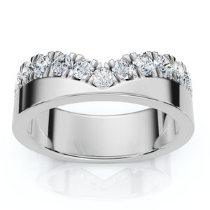 3/4Ct Diamond Kai Wedding Stackable Guard Ring 14k Gold or Platinum Lab Grown (E-F, VS)