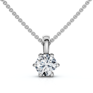 1/4Ct Round Solitaire Brilliant Cut Lab Grown Diamond Pendant 18" Necklace (E-F, VS)