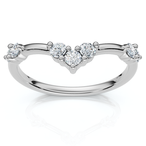 1/4Ct Diamond Diamond Guard Wedding Stack Ring 14k Gold or Platinum Lab Grown (E-F, VS)
