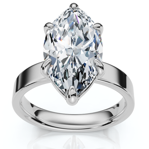 Certified 2Ct Marquise Cut Flat Cigar Band Engagement Ring 14k Gold Lab Grown (F-G, VS)