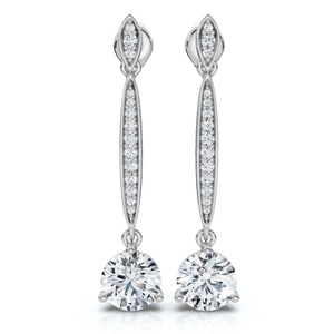 1 5/8Ct Drop Dangle Earrings 14k Gold Lab Grown (F-G, VS)