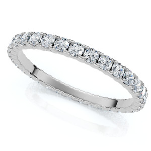 5/8 cttw Diamond Eternity Ring Womens Stackable Round 14k White Gold Band (H-I, I1)