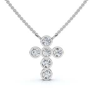 1/5Ct Diamond Cross Small Pendant Lab Grown 18" Necklace EF/VS (E-F, VS)
