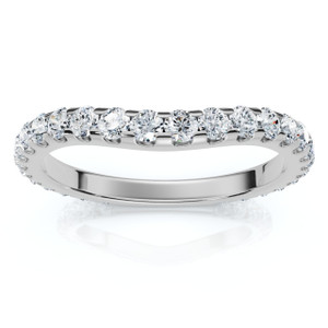 5/8Ct Curved Diamond Wedding Anniversary Matching Band 14k Gold Ring Lab Grown (E-F, VS)