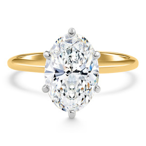 Certified 4Ct Oval Solitaire Diamond Engagement Ring 14k Gold Lab Grown (G-H, VS)