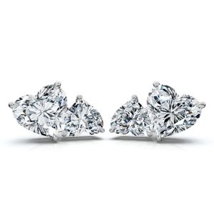 3Ct Heart Cut Toi et Moi Diamond Earrings 14k Gold Lab Grown (F-G, VS)