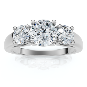 1Ct Three Stone Diamond Engagement Ring 14k Gold or Platinum Lab Grown FG/VS (E-F, VS)