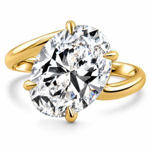 Certified 7Ct Oval Diamond Engagement Ring 14k Yellow Gold Lab Grown (G-H, VS)