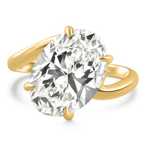 Certified 7Ct Oval Diamond Engagement Ring 14k Yellow Gold Lab Grown (G-H, VS)