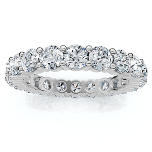 Platinum 3ct Round Diamond Eternity Wedding Ring (G-H, I1)
