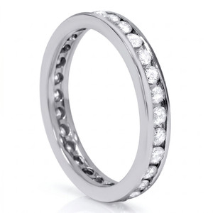 1ct Diamond Wedding Eternity Stackable 14K Ring New White Gold (G-H, I1)