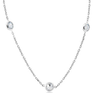 2 Ct Diamonds By The Yard Necklace 14K White Gold Lab Grown Diamond (G-H, VS)