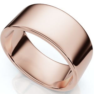 9mm Flat High Polished Wedding Band 14K Rose Gold