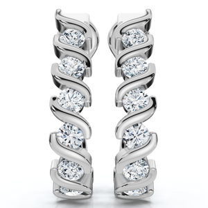 3/8Ct Diamond Curve Earrings 14k Gold Lab Grown Lab Grown (E-F, VS)