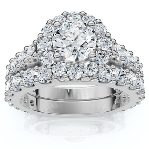 2Ct Diamond Engagement Wedding Engagement Ring Set 10k Gold Lab Grown (E-F, VS)