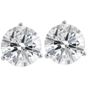 Certified 6 Ct tw 14k White Gold Lab Grown Round-Cut Diamond Martini Studs (F-G, SI)