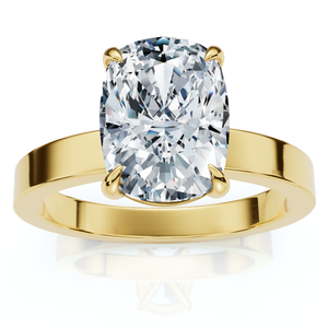 Certified 2Ct Cushion Diamond Cigar Band Engagement Ring 14k Gold Lab Grown (F-G, VS)