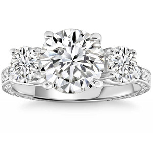 Certified 3.58Ct Designer Engagement Round Diamond Ring White Gold Lab Grown (G-H, VS2-SI1)