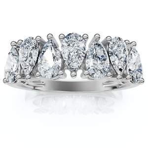 1 1/5Ct Pear Shape Diamond Wedding Anniversary Ring 14k Gold Lab Grown EF/VS (E-F, VS)