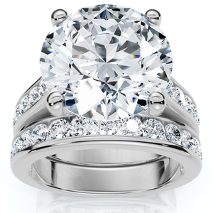 Certified 6Ct Sharon Diamond Engagement Wedding Ring Set Gold Lab Grown (E-F, VS)
