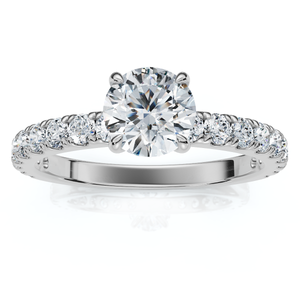 1Ct Pave Diamond Round Cut Engagement Ring Gold Lab Grown (F-G, VS)
