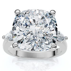 Certified 7 1/3Ct Sharon Square Cushion Diamond Engagement Ring Gold Lab Grown (E-F, VS)