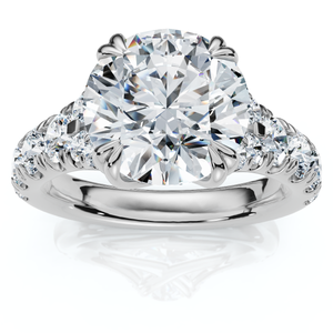 Certified 4Ct Vivian Diamond Engagement Round Diamond Ring 14k Gold Lab Grown (E-F, VS)