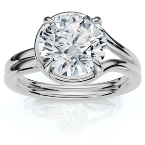 Certified 2Ct Blaire Diamond Knot Solitaire Engagement RIng 14k Gold Lab Grown (E-F, VS)