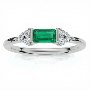 1/3Ct Thin Emerald Diamond Stackable Wedding Ring 14k Gold Lab Grown (F-G, VS)