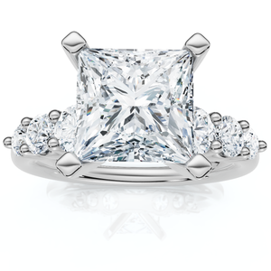 Certified Aurea 2 2/3Ct Princess Diamond Engagement Ring 14k Gold Lab Grown (E-F, VS)