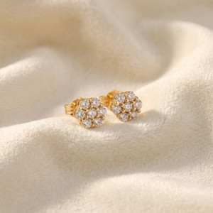 3/8 Ct. Diamond Earrings Womens Studs 10k Yellow Gold (G-H, I1)