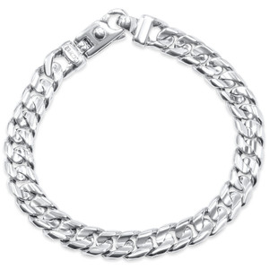 Braccio Men's 34 Gram Curb Link Solid Silver Bracelet 8.5"