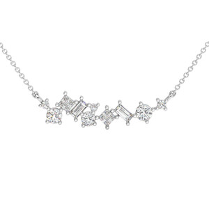 1Ct TW Diamond Mixed Fancy Shape Designer Necklace 14k Gold Lab Grown Pendant (G-H, VS)